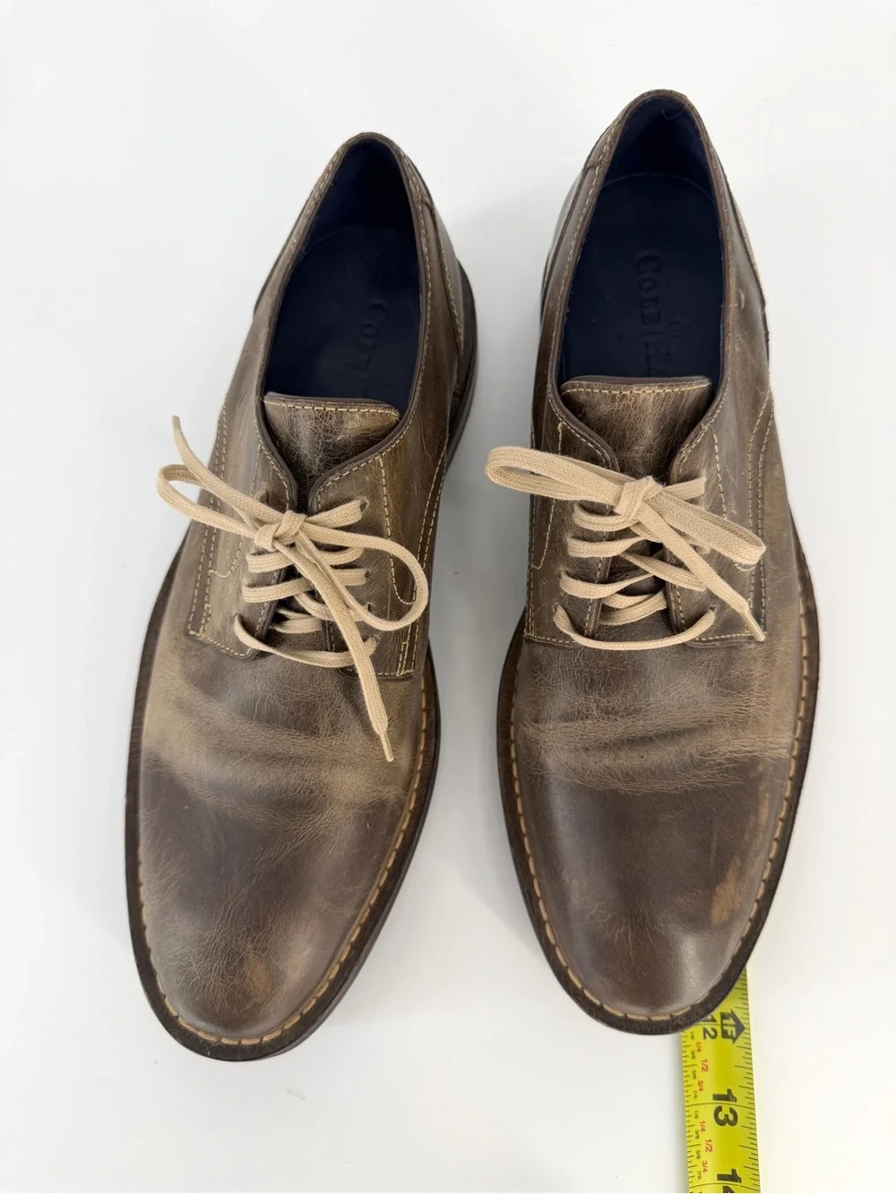 Cole Haan AIR Stratton Distressed Brown Leather Oxford Rugged Lace Up US 8.5M